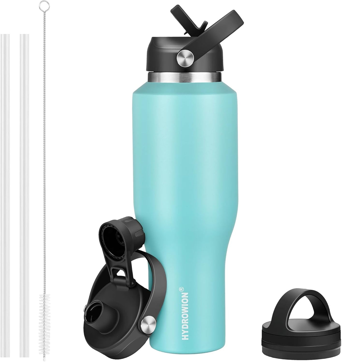 Hydrowion Stainless Steel Water Bottles,Insulated Water Bottle 40 oz (Cold 48 hrs, Hot 24 hrs), Water Tumbler with Leak Proof Straw Lid
