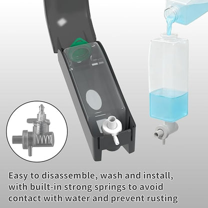 Shampoo Conditioner Body Wash Dispenser, Wall-Mounted Shower Soap Dispenser 10fl.oz/300ml, No Drill Refillable Bathroom soap Dispenser for Bathroom,Kitchen,Hotel and Airbnb,White CD-1049
