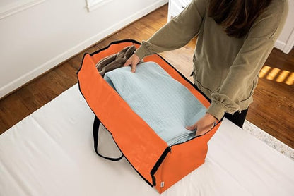 ClearSpace Oversized Moving Bags or Storage Bag – Large Moving Boxes with Backpack Straps, Zippers & Handles – Heavy-Duty Packing Bags for Moving, College Dorm, Christmas Decorations, 8 Pack