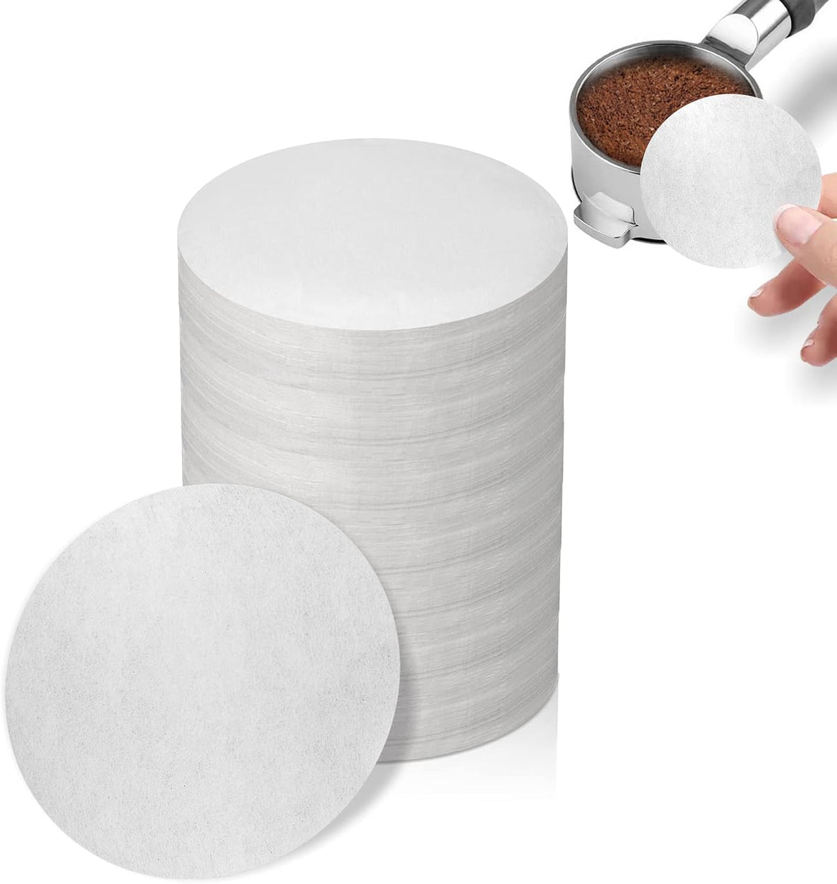 1000 Pcs Coffee Paper Filter for Espresso Coffee Maker, 51 mm Unbleached Espresso Filter Puck Screen Portafilter Paper Compatible with Breville