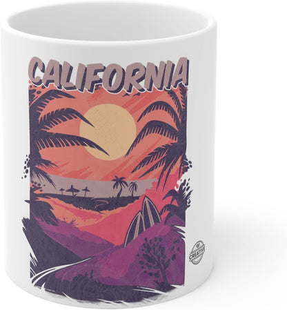 11 OZ Novelty Coffee Mugs - Christmas Gift (California Vibes Theme)