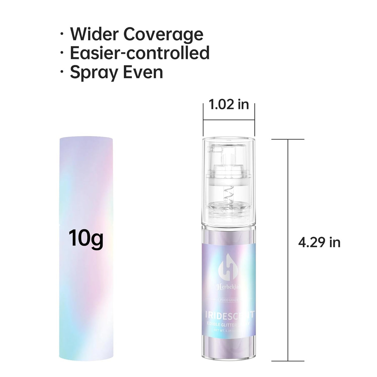 Iridescent Edible Glitter - Herbeklab Edible Glitter Spray 10g Edible Iridescent Glitter for Cakes Food Grade Drink Glitter Rainbow Edible Glitter