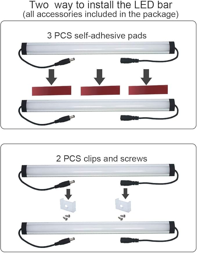 Under Cabinet LED Lighting Kit Plug in or Hardwired, 6 pcs 12 Inches Light Strips, 2000 Lumen, Super Bright, for Kitchen Counter, Closet, Shelf Lights, 31W, Warm White (6 Bars)