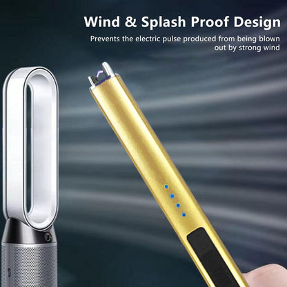 5Pcs Stainless Steel Candle Wick Trimmer Set, Candle Wick Trimmer, Candle Wick Dipper, Candle Wick Snuffer and Rechargeable Electric Candle Lighter for Candle Lovers(Gold)