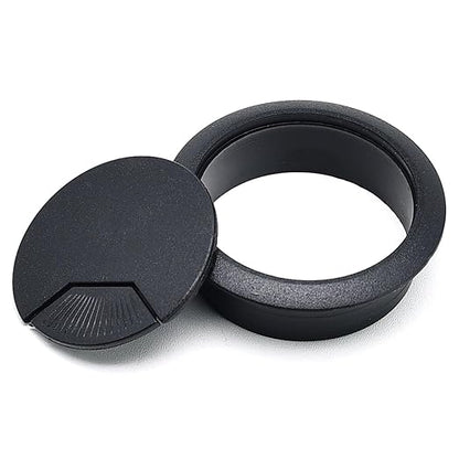 Surf turtle 6 Pack 2 Inch Black Desk Grommets, Flexible Cable Cord Hole Cover for Home Office Desk Table Cabinet Wire Management