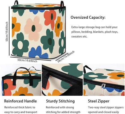 2pcs closet organizers and storage under bed,clothing blanket sweater sheet bedding comforter duvet quilt pillow toy storage bags with lids,dorm room essentials for containers 95L