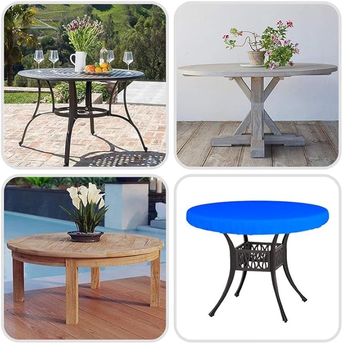 Covers & All Round Table Top Cover, 18 Oz Heavy Duty Waterproof UV & Weather Resistant Patio Table Cover, Outdoor Table Cover for Patio Outdoor Furniture & Coffee Table (30" Dia x 4” H Inches, Blue)