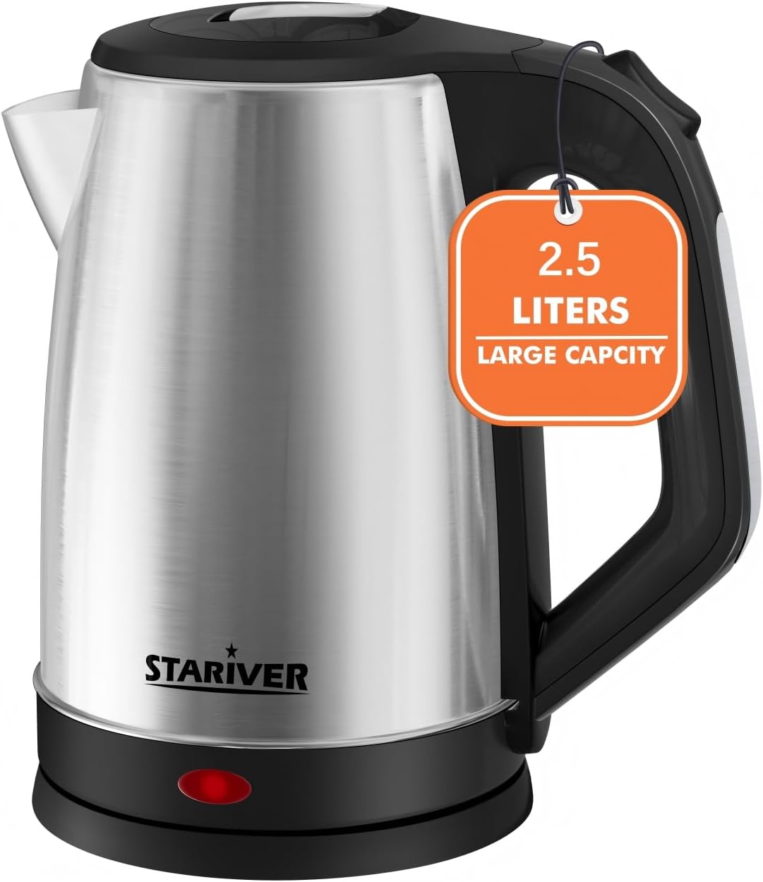 Stariver 2.5L Large Electric Kettle, BPA Free Stainless Steel Water Heater, Fast Boil Electric Tea Kettle
