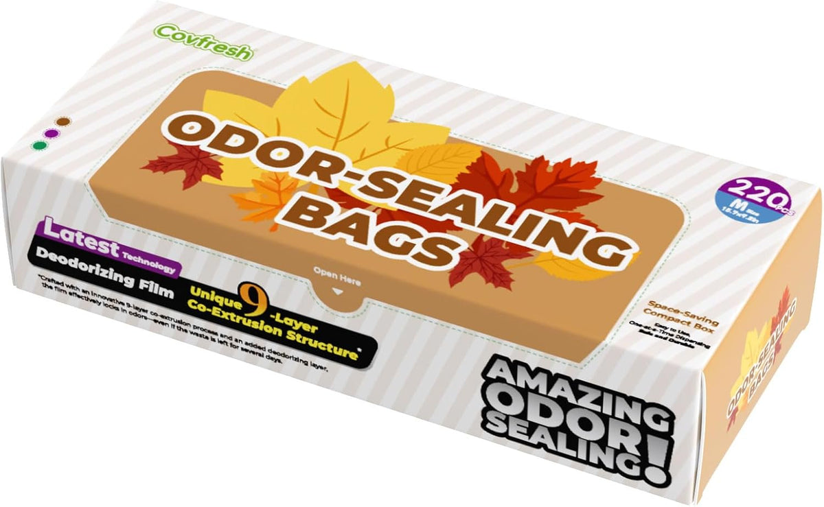 Odor Sealing Small Trash Bags Home & Food Use M-220 Count Disposable Bags, Durable and Unscented (Color:Brown)