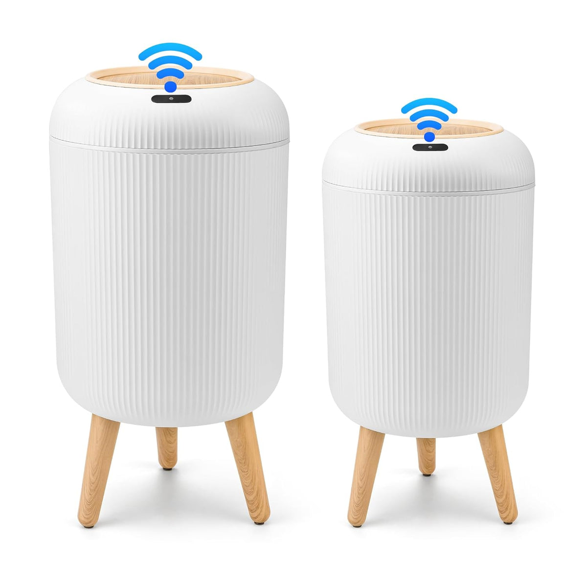 2 Pack Automatic Trash Can 12L /3 Gallon and 10L /2.64 Gallon Bathroom Trash Bin with Lid Touchless Small Smart Motion Sensor Garbage Cans for Kitchen, Bathroom,Living Room and Bedroom