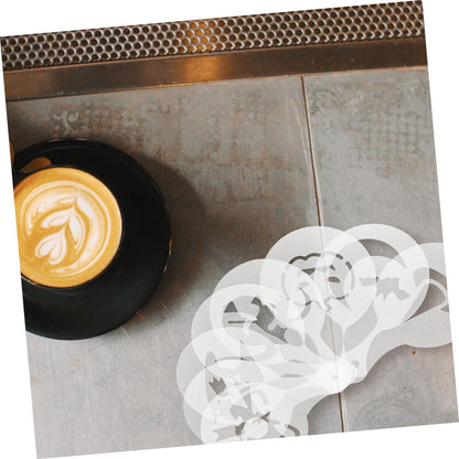 32pcs Coffee Stencils for Latte Art Cake Decorating Versatile Molds Diverse Patterns for Cappuccino Cupcake and Hot