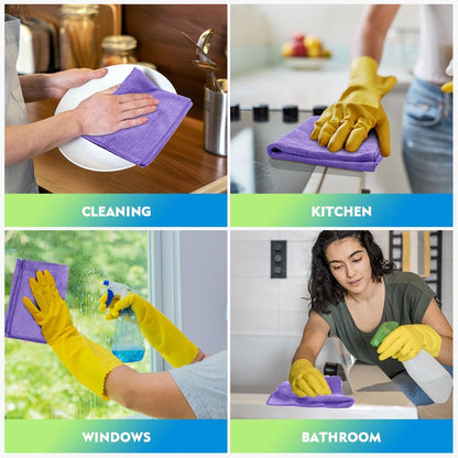 Homexcel Microfiber Cleaning Cloth 12 Pack 12.5 x 12.5 Inch Microfiber Towels for Cars Ultra Absorbent Cleaning Rags Lint Free Cleaning Towels for