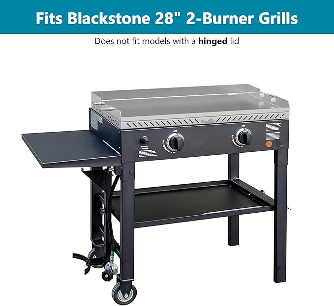 Stanbroil 28 inch Stainless Steel Flat Top Gas Grill Griddle Replacement for Blackstone 2-Burner Propane Fueled Grill Improved New Rear Grease Management System (Improved Version)