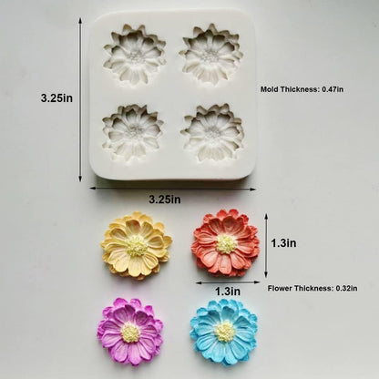 Small Lovely items Silicone Fondant Molds Set For Cake Topper, Gumpaste, Candy & Chocolate, Polymer Clay and More (Flowers & Leaves)