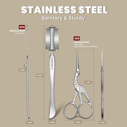 JACYAO'S Bread Scoring Tool Kit, Bread Lame and Dough Scissors Made From Food Grade Stainless Steel