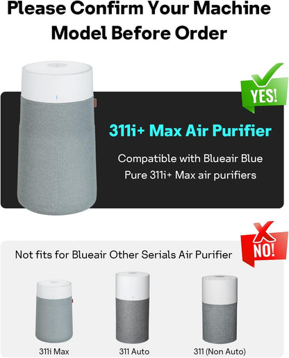 Leemone 2 Pack 311i+ Max Filter Replacement Compatible with Blue Pure 311i+ Max Air Purifier, Blue Pure F3MAX+, Activated Carbon Filter