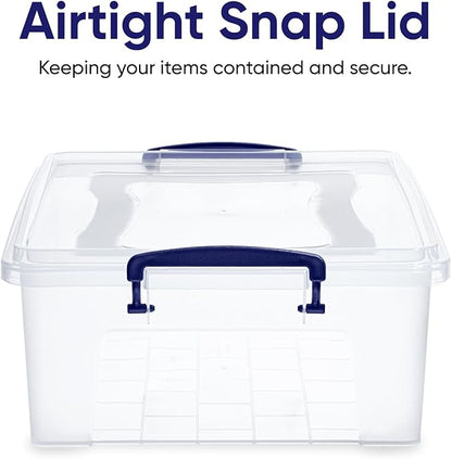 Superio Storage Bins with Lids, Clear Plastic Containers for Organizing, Stackable Totes, BPA Free, Odor Free, Organizer Boxes for Home, and Dorm (2 Pack, 22.7 Qt)