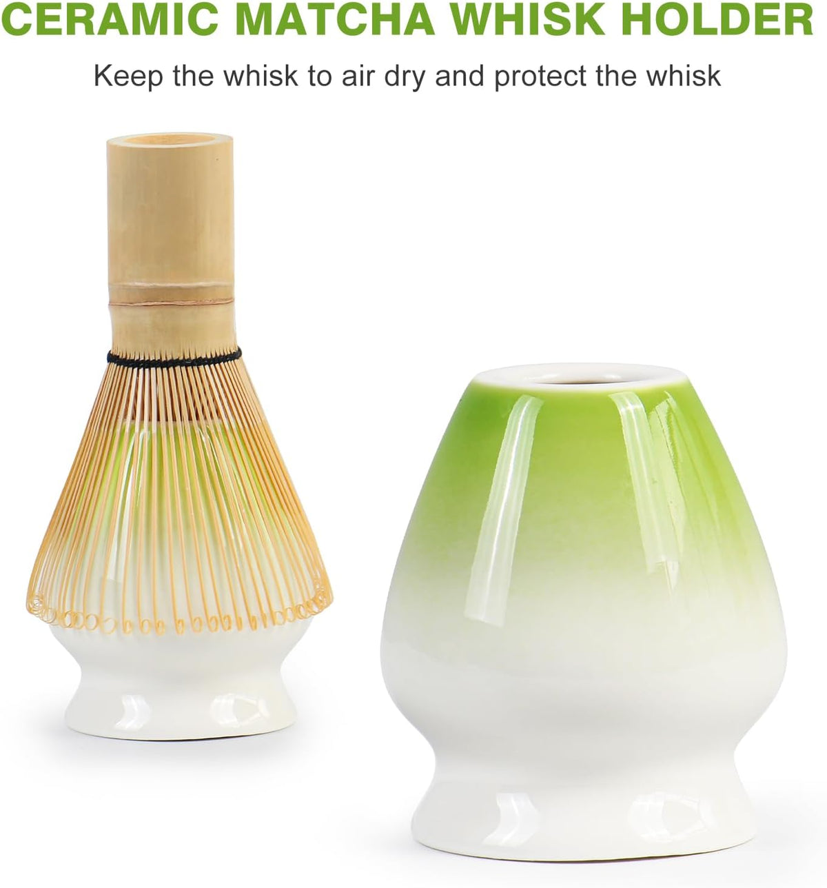 Matcha Whisk Set – 5 PCS Complete Ceremonial Grade Matcha Set, Premium Japanese Matcha Kit with Bamboo Whisk for Matcha Tea, Matcha Bowl, Scoop, Sifter, and Ceramic Holder