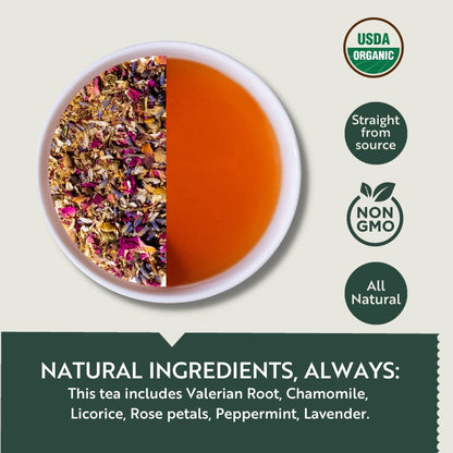 LUXMI Estates Valerian Dream Organic Valerian Root Tea (90 Tea Bags) Caffeine Free Tea Bags for Sleep, Relaxing, Calming, and Stress Relief, with Certified Organic Valerian Root Tea