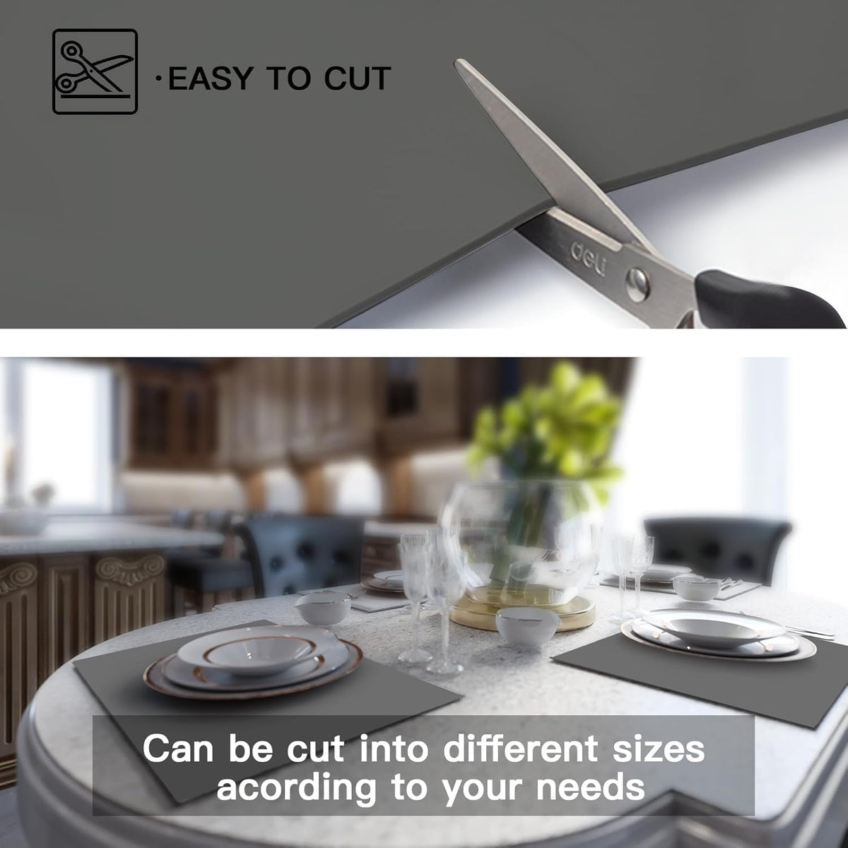 Largest Silicone Counter Mat, 120" x 24" Extra Large Heat Resistant Kitchen Island Protector, Waterproof Thicken Non-Slip Countertop Mat, Multipurpose, Translucent