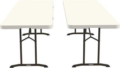 Lifetime 80882 Commercial Fold in Half Table, 8 Feet, 2 Pack, Almond