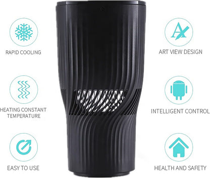 Car Cup Holder 2-in-1 Coffee Warmer Drink Cooler Smart Car Tumbler Holder Gift for Car Lover(Matt Black)