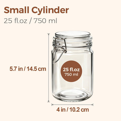 ComSaf 25 oz Glass Jars with Airtight Lids 6 Pack Pantry Coffee Canisters