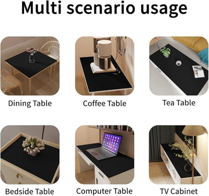Leather Table Cover,1.8mm Thick,28x48 Inch Desk Cover,Large Desk Mat,Table Protector,Table Cover Protector,Table Protectors for Rectangle Tables(Black+Black,28x48)