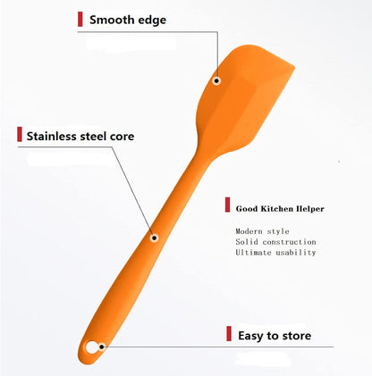 8 Pieces Silicone Spatulas,8.5 inch Non-stick Spatulas with Stainless Steel Core,Heat Resistant-500℉, One Piece Design,Food Grade Silicone