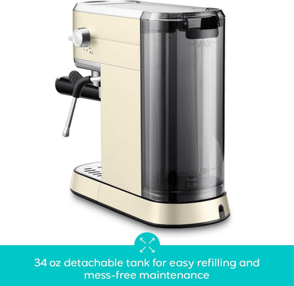 CASABREWS CM5418 Espresso Machine 20 Bar, Espresso Maker with Milk Frother Steam Wand, Stainless Steel Espresso Coffee Machine with 34oz Removable Water Tank, Creamy