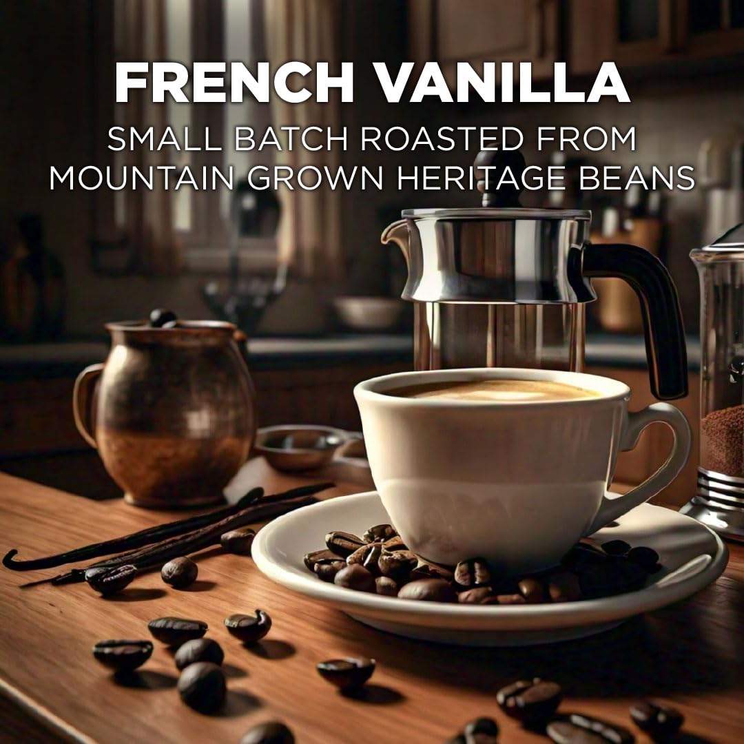 Maud's French Vanilla Coffee Pods, 100 ct, Medium Roast Coffee in Recyclable Single Serve Pods – 100% Arabica Coffee