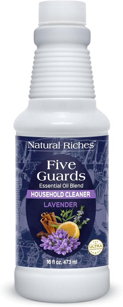 Natural Riches Household Cleaner Concentrate Five Guards Lavender scent from The Tales of French stories of Thieves Essential oil Blend household cleaner - 16 fl oz