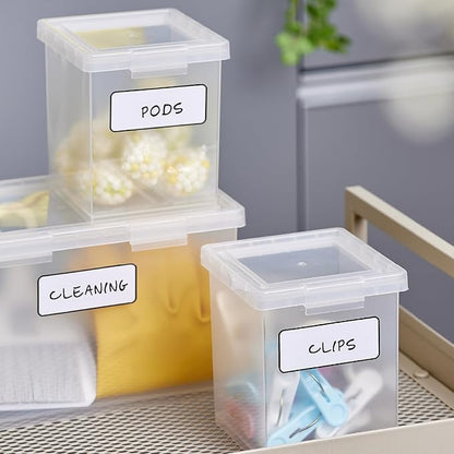 Bostitch Konnect Clear Storage Containers with Lids, Stackable Plastic Organizer Bins, 1.5 Quart, 2 Pack