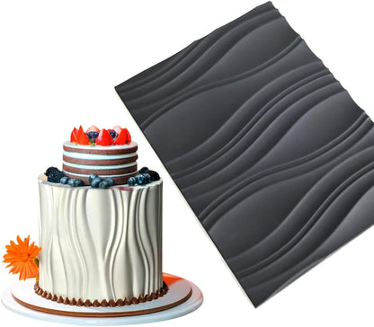 mostsom Silicone Fondant Mold Wave Pattern Embossing Mat for Cake Decorating DIY Clay, Jewelry, Pastry, Candy Making