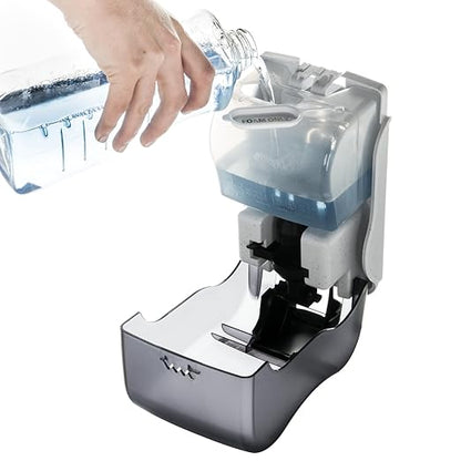 San Jamar Rely Manual Soap Dispenser, Hand Sanitizer Dispenser with Universal Compatibility for Home, Bathroom, Kitchen, Restrooms, Restaurants, Plastic, 900 Ml, Black Pearl