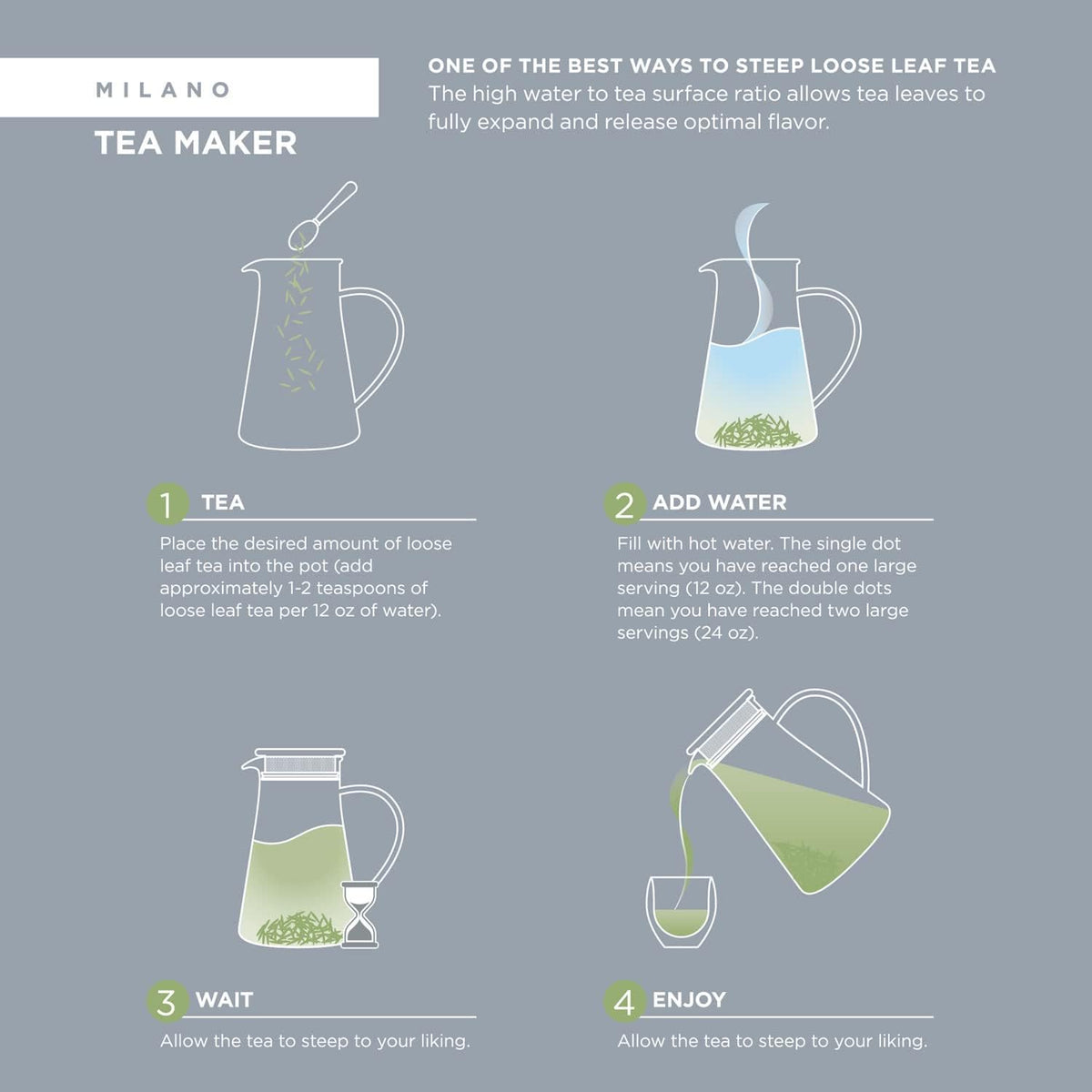Teabloom Insulated Teapot Keeps Tea Hot – Tea Maker For Two (24 oz) – Double Wall Heatproof Glass Tea Steeper with Stainless Steel Filter Lid for