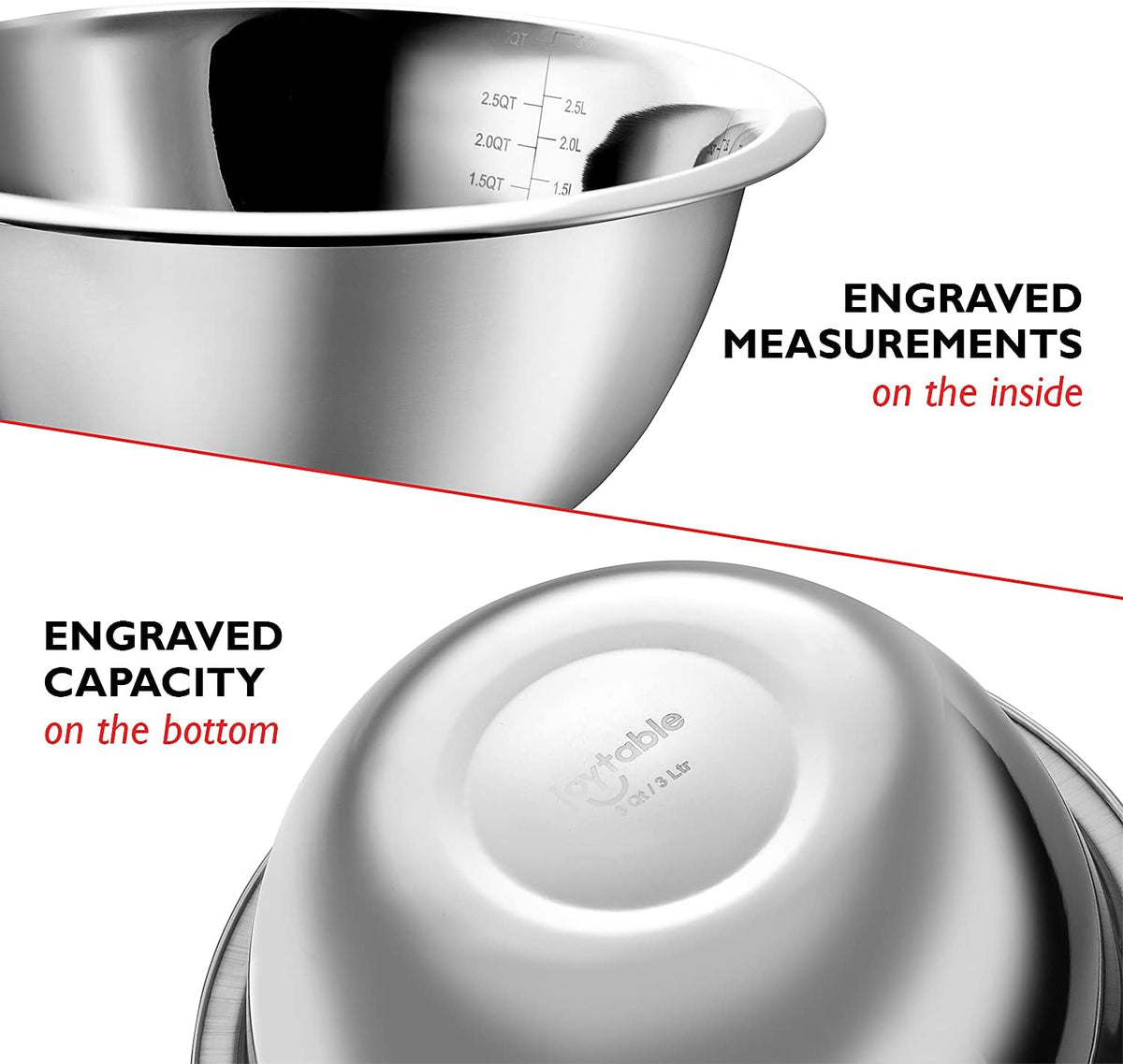 Eatex Stainless Steel Mixing Bowls with Measuring Cups & Spoons Set of 14 - Dishwasher Safe Nesting Mixing Bowl Set for Cooking