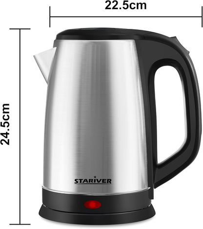 Stariver 2.5L Large Electric Kettle, BPA Free Stainless Steel Water Heater, Fast Boil Electric Tea Kettle