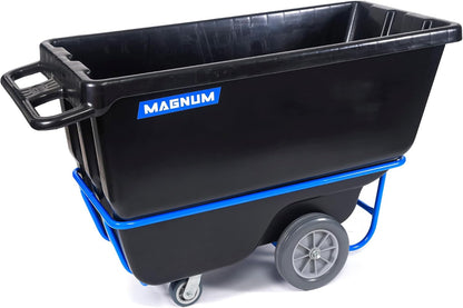 Tilt Truck, 1/2 Cu. Yd. Capacity Dump Cart with Non-Marking 12” Wheels & 5” Casters & Forklift-able Frame for Jobsites, 850 lbs, Trash Cart with Wheels DUC12T-F-NM-04PK (4-Pack)
