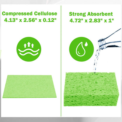 YoleShy 24 Pack Kitchen Sponges Natural Cellulose Compressed Sponges for Cleaning Reusable Dish Sponges Kitchen Non-Scratch DIY for Kids