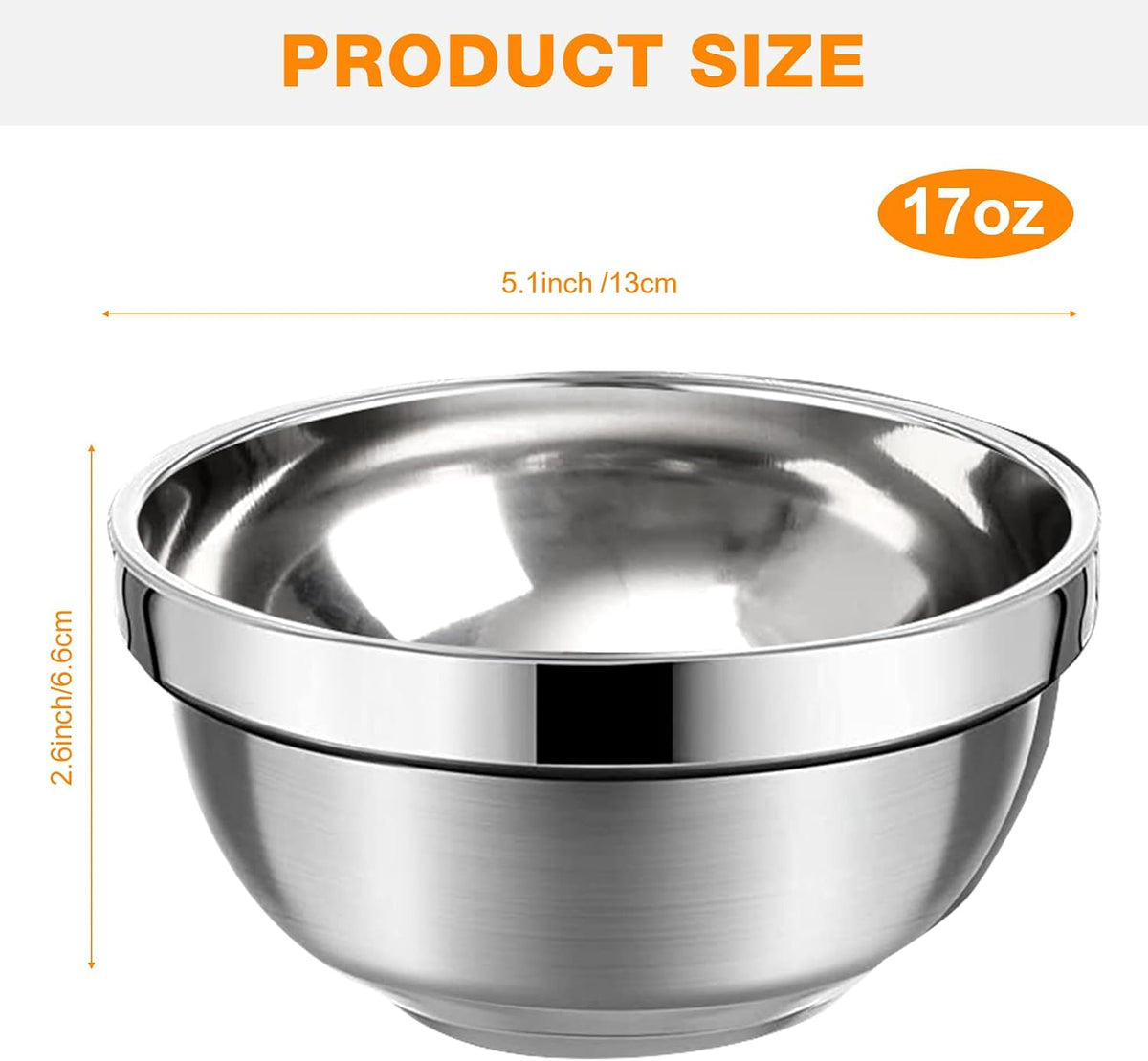Eccliy 20 Pack Stainless Steel Bowls set, 17 oz Double Walled Insulated