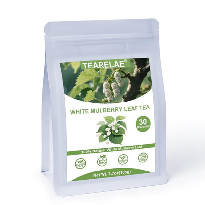 Tearelae - White Mulberry Leaf Tea Bags, 30 Count - Premium Mulberry Tea - Caffeine-free - Non-GMO - Lightly Sweet & Refreshing