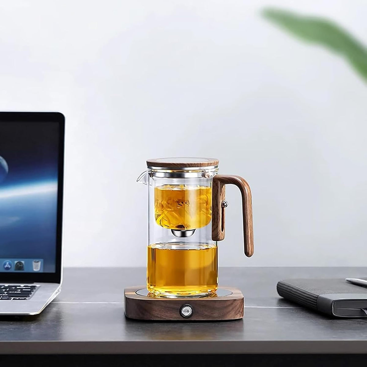Tea Pot, New Magic Tea Pot with Strainer, Water Separation Glass Teapot with Infuser (600ml 20.3oz)