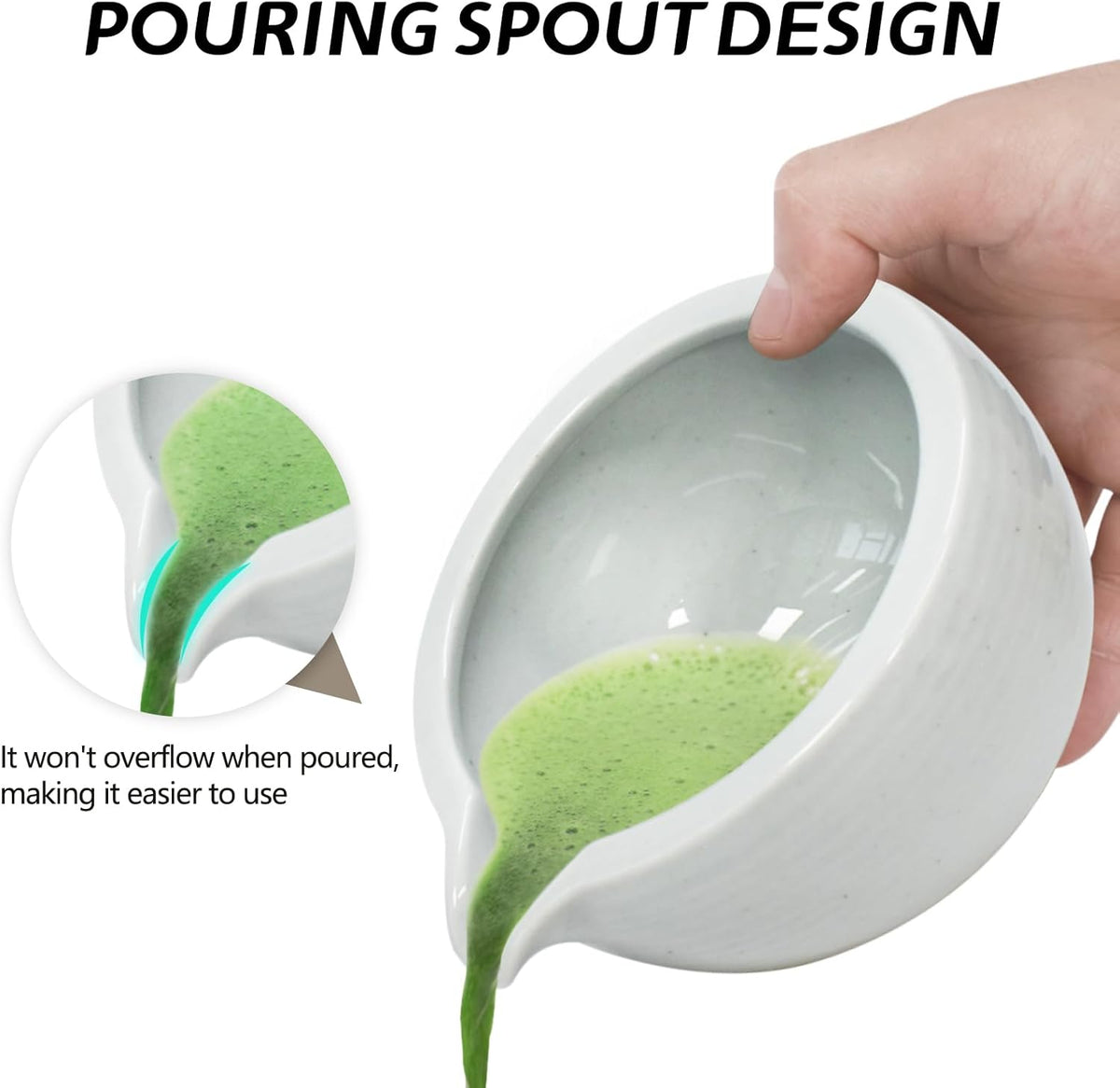Artcome Matcha Ceremony Kit for Japanese Tea Ceremony, Bowl with Pouring Spout, Whisk, Tea Scoop, Matcha Powder Strainer