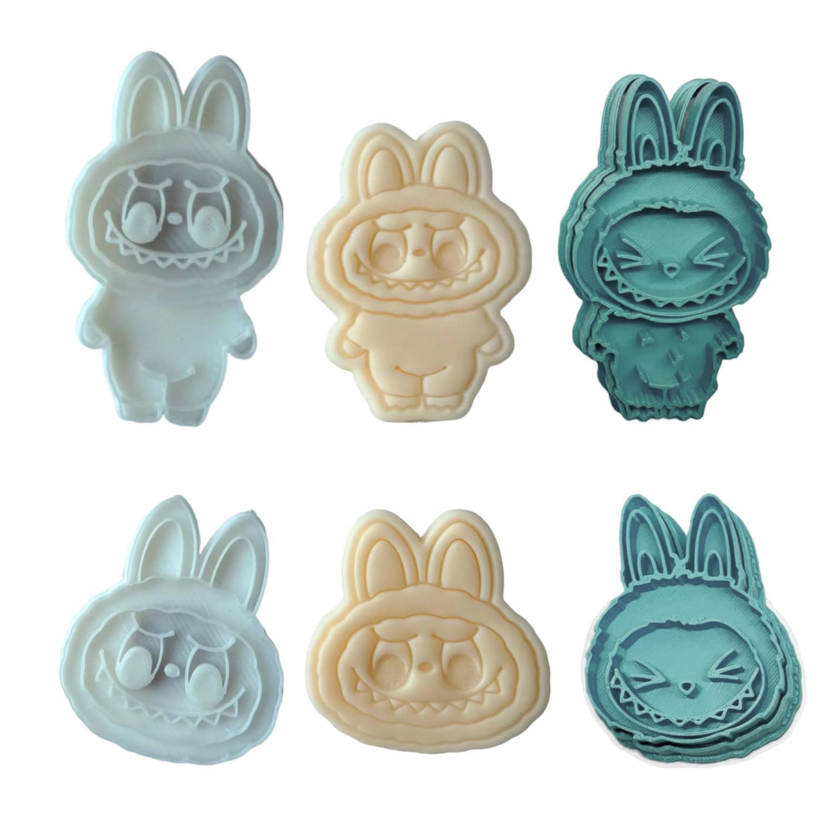 4-Piece Monster Spirit Cookie Stamp Set 3d Cute Doll Cookie Stamp Set With Cutter Suitable For Everyday Baking The Perfect Gift For Baking