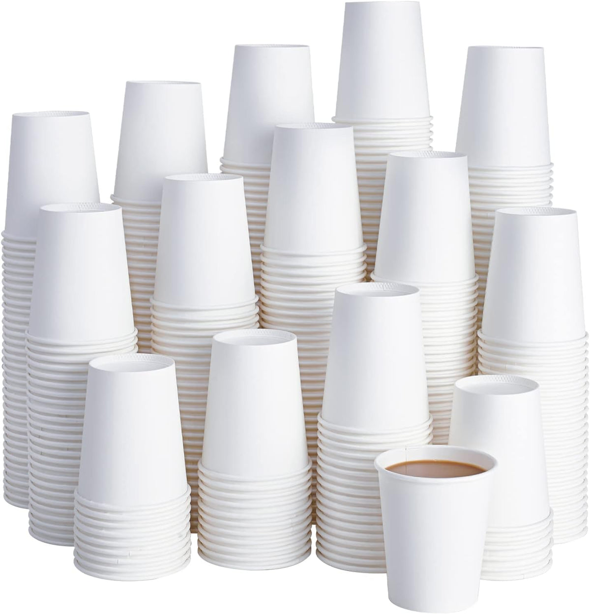 Litopak 210 Pack 16 oz Disposable Paper Coffee Cup, Hot/Cold Beverage Drinking Cups for Water, Paper Coffee Cups, White Hot Coffee Cups