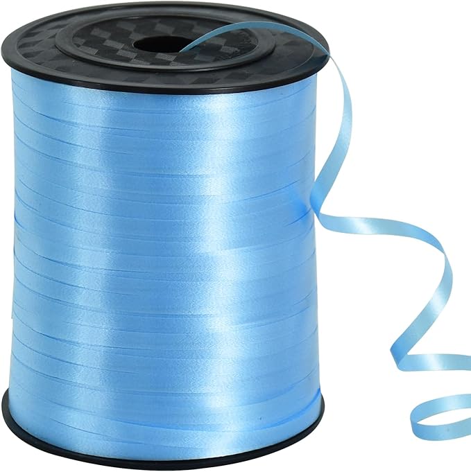 TONIFUL 500 Yards Curling Ribbon-Balloon Ribbon-Balloon String for Art&Craft Decor,Gift Wrapping,Ribbons and Bows for Christmas New Year Birthday Gifts Graduation Supplies (Light Blue)