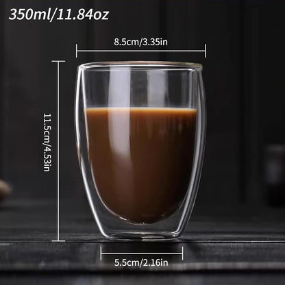 6.8OZ Double Wall Espresso Cups Set of 4, Clear Expresso Shots Cup, Double Wall Insulated Espresso Mugs, Tazas de Cafe Expreso