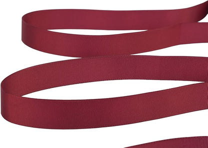 Ribbonitlux 1" Wide Solid Grosgrain Ribbon 25 Yards (277-Burgundy）, Set for Gift Wrapping, Party Decor, Sewing Applications, Wedding and Craft