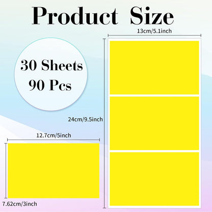 STARLIBOO Removable Colored Labels Stickers, 3X5 Inch Removable Large Label Stickers for Moving Boxes and Storage Bins- Waterproof- Tear Resistant (Yellow)